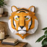 Papercraft Tigerkopf als 3D-Origami