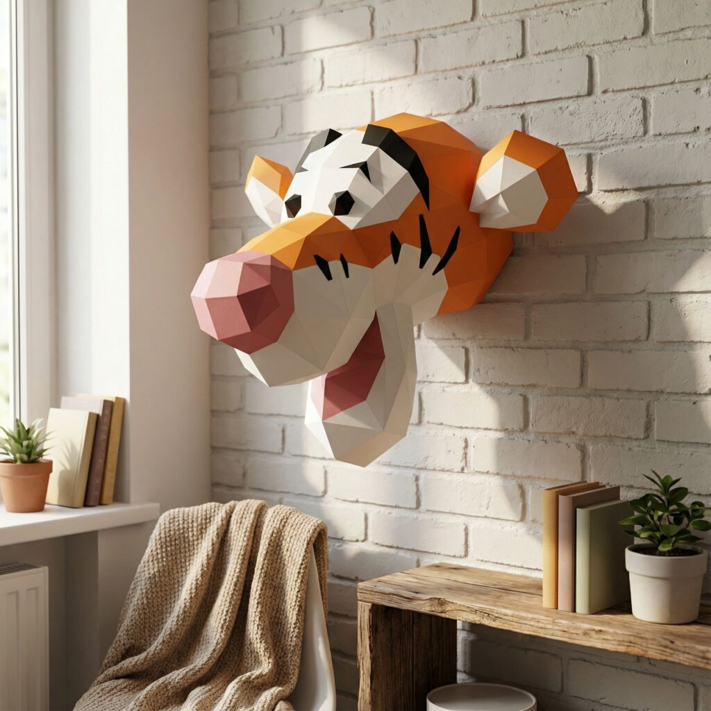 Papercraft tête de Tigrou en origami