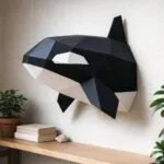 Papercraft cabeza de orca en origami 3D