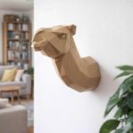 Papercraft trophée de chameau mural en origami 3D