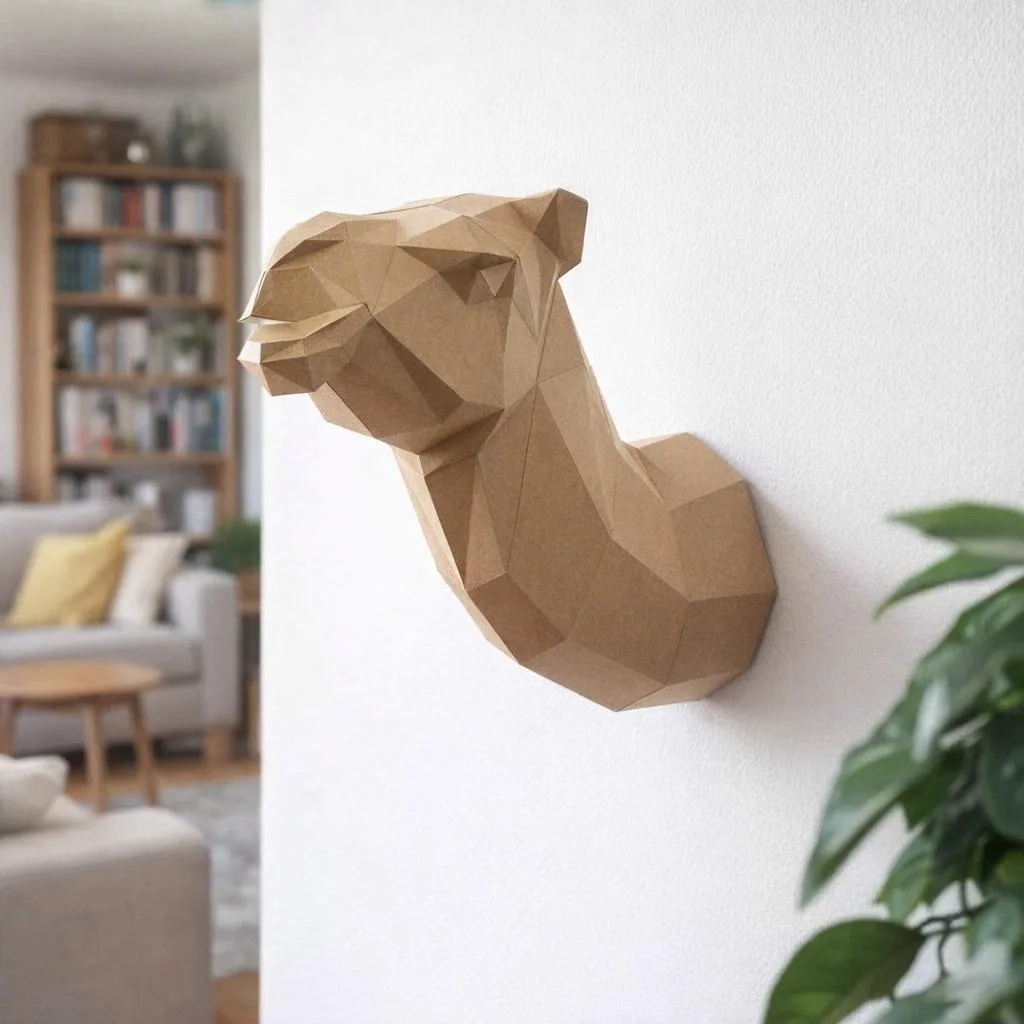 Papercraft de canguru em origami 3D