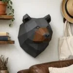 Papercraft trophée grizzly en origami 3D