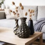 Papercraft origami flower vases