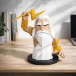 Papercraft Zeus in 3D-origami, weergave 2