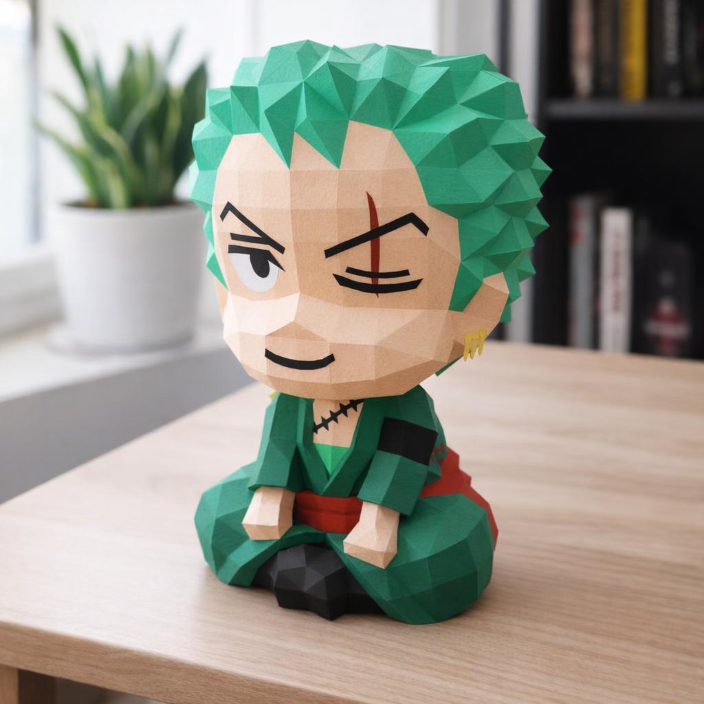 Papercraft Zoro chien en origami 3D