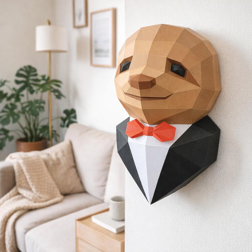 Paresseux en costume papercraft 3D