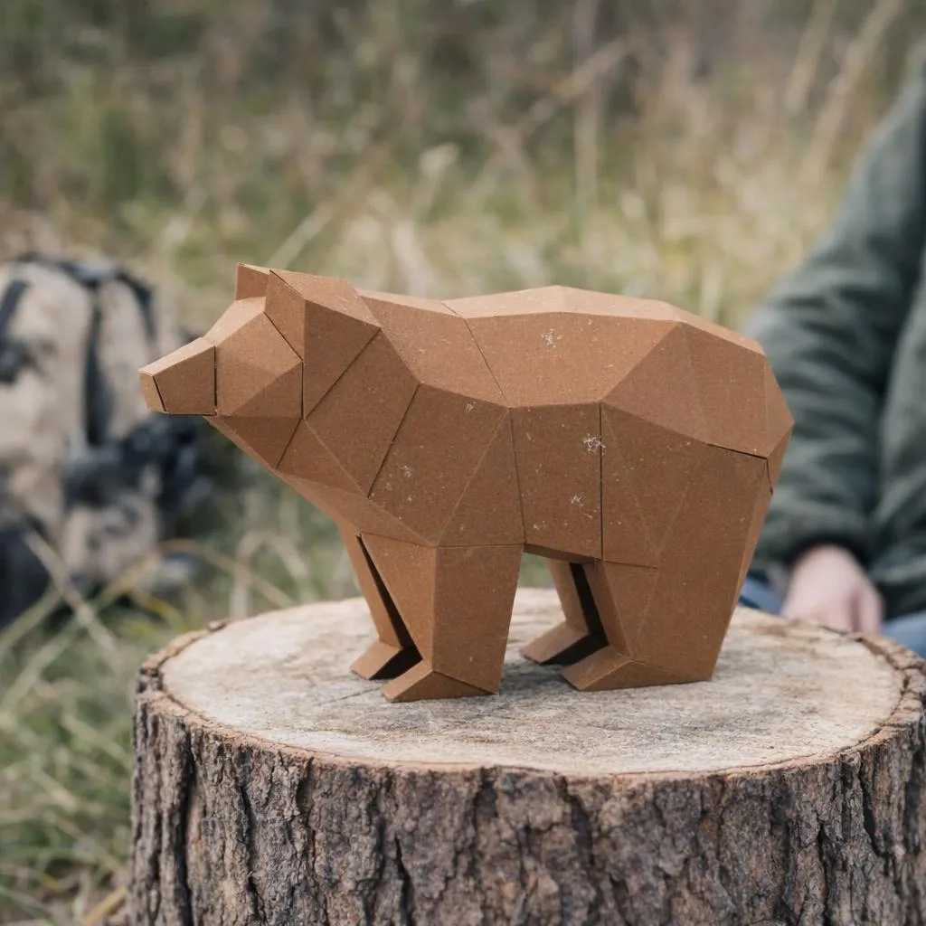 Kleiner einfacher Bär aus 3D-Papercraft