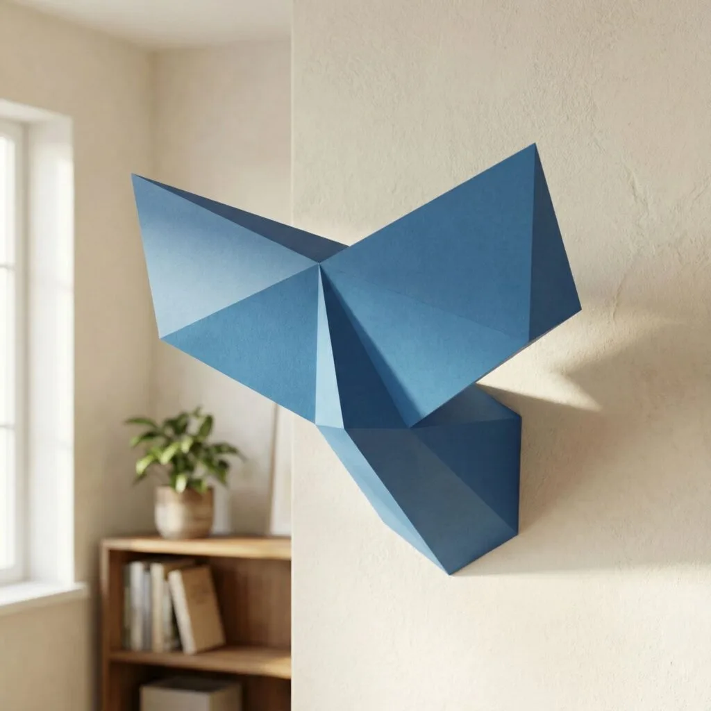 Pequeno troféu cauda de baleia em papercraft 3D para crianças