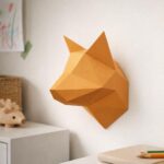 Kleines Fuchs-Kopf-Papercraft-3D-Trophäe für Kinder