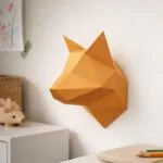 Petit trophée tête de renard en papercraft 3D pour enfants