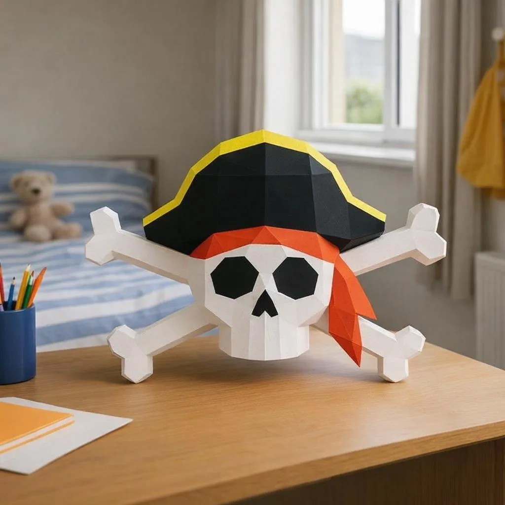 Piraten-Schädel aus 3D-Papercraft