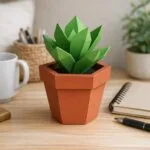 Flower pot, papercraft 3D