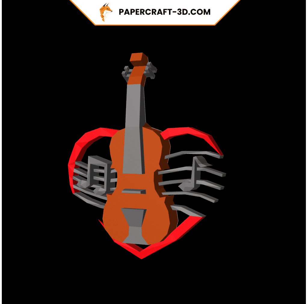 Instrument violon en papercraft 3d