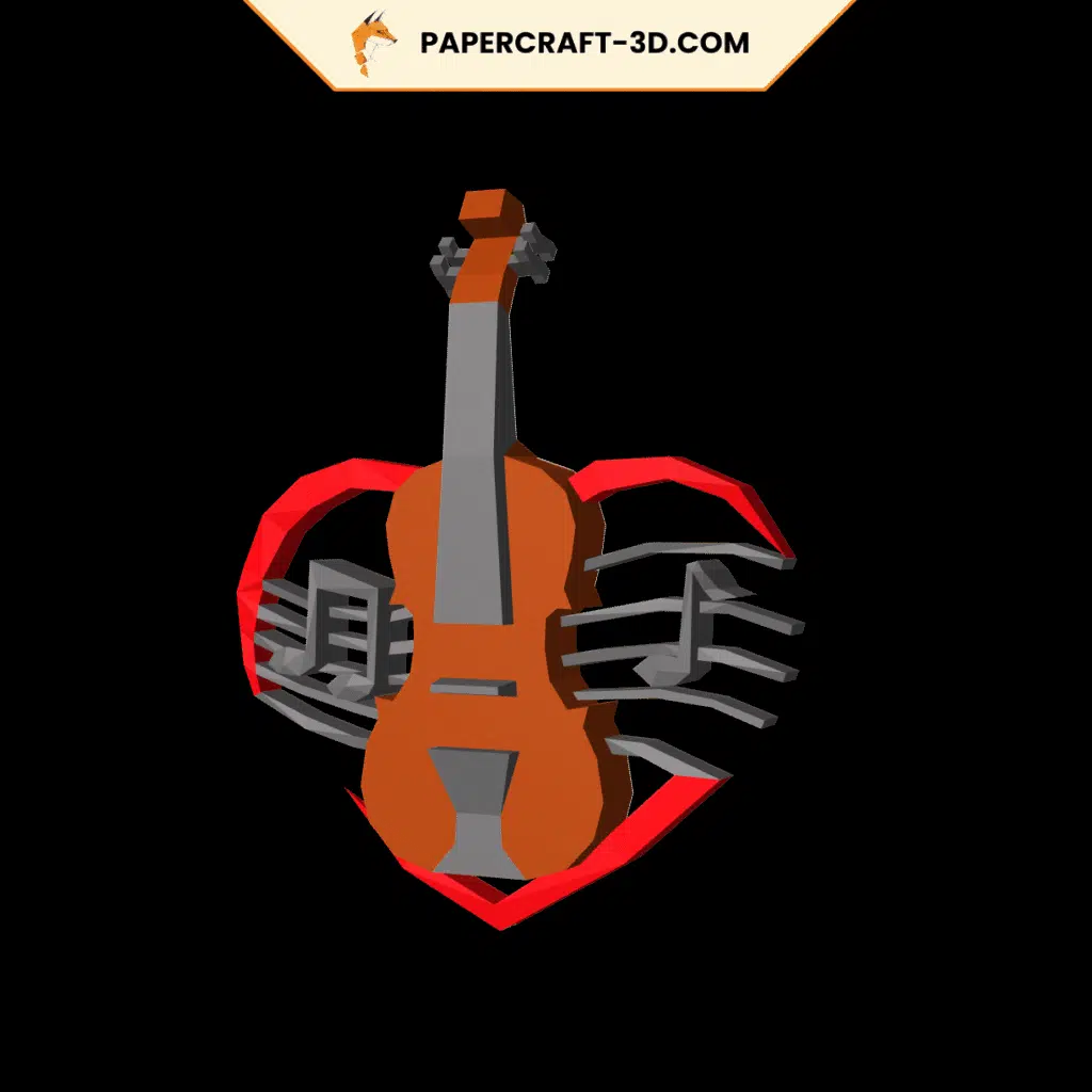 Instrument violon en papercraft 3d