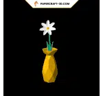 Vase with flower in 3D Papercraft