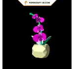 Pot avec Orchidée en papercraft 3D