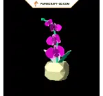 Pot avec Orchidée en papercraft 3D