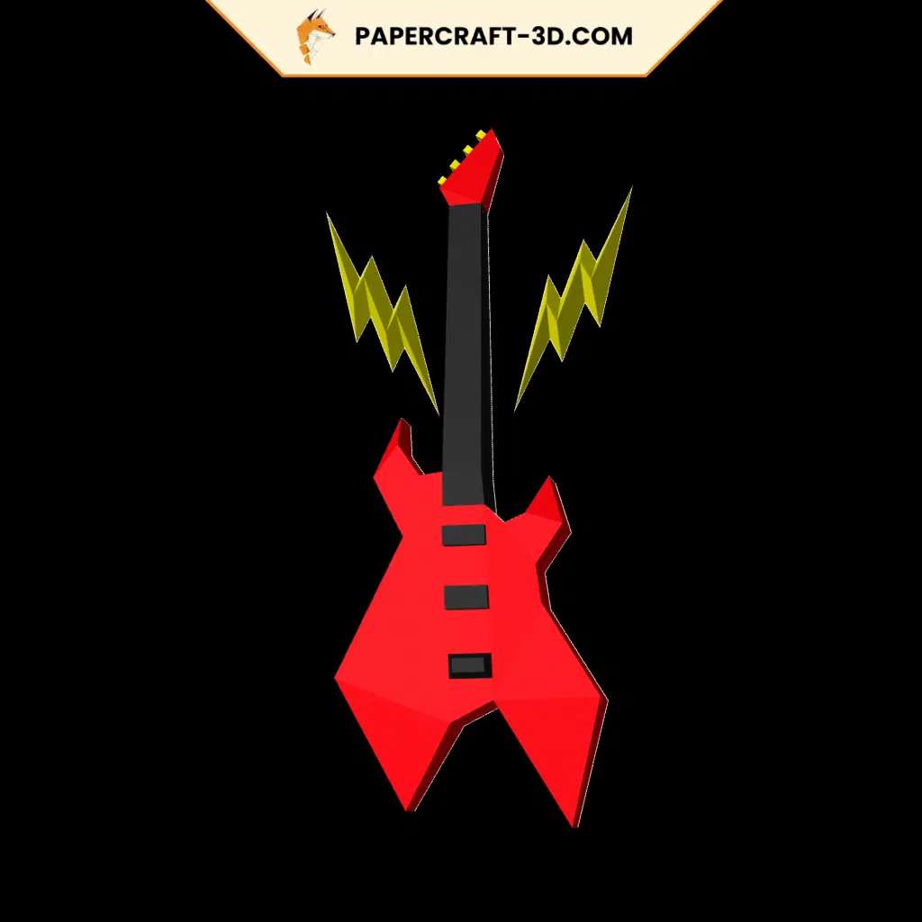 Instrument Guitare electro en Papercraft 3D