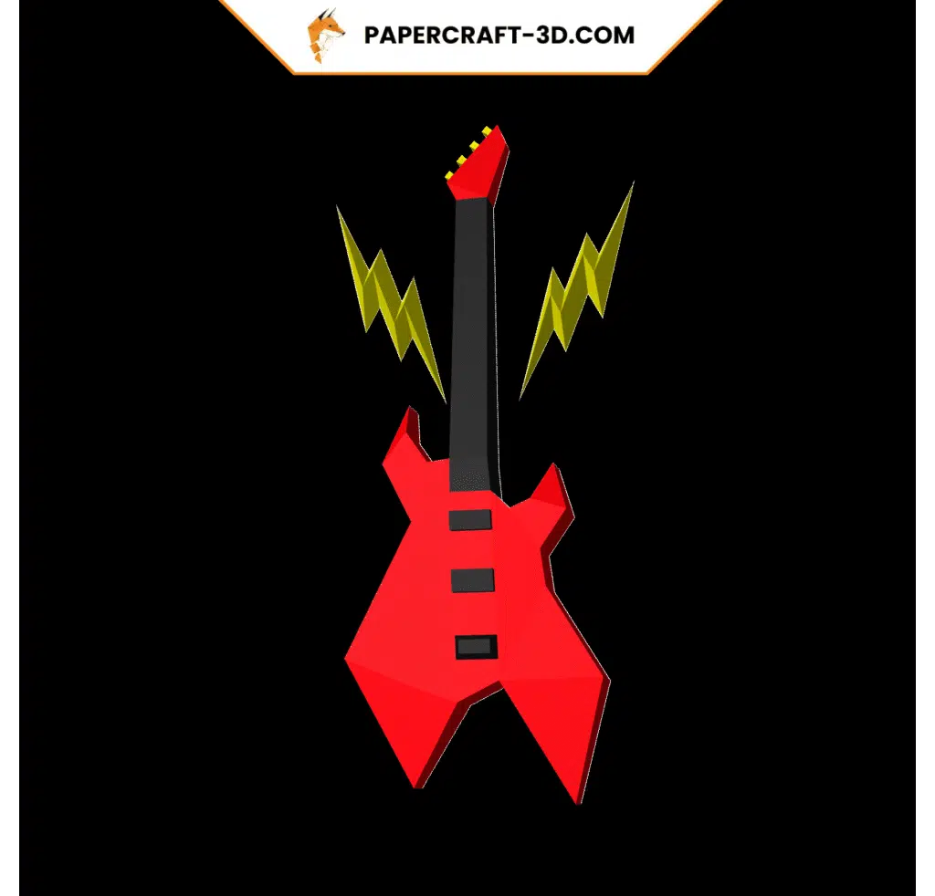 Electric guitar in 3D Papercraft