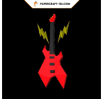 Instrument Guitare electro en Papercraft 3D