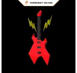 Electric guitar in 3D Papercraft