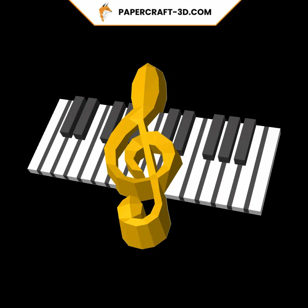 Instrument piano en papercraft 3D