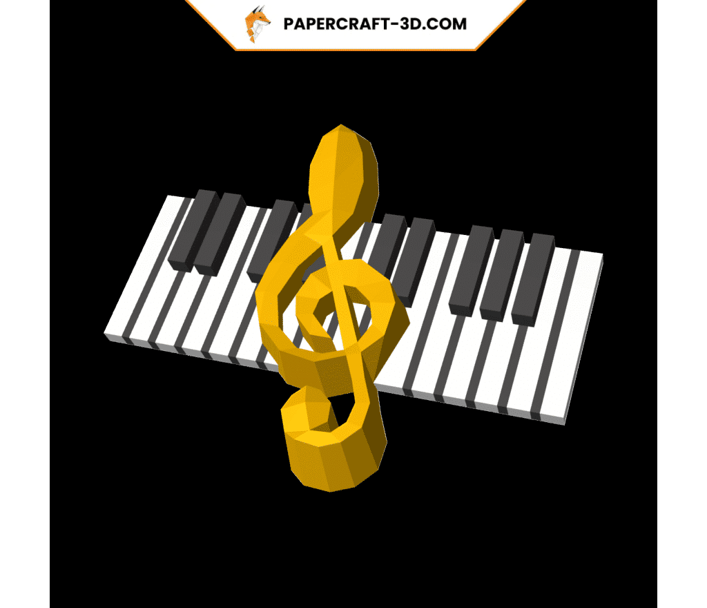 Instrument piano en papercraft 3D