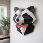 Guaxinim de terno em papercraft 3D