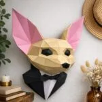 Volpe fennec in costume papercraft 3D