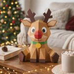 Renne de Noël en papercraft 3D