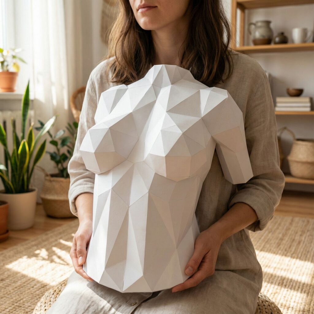 Sculpture femme en papercraft 3D