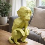 Seated monkey in 3D papercraft