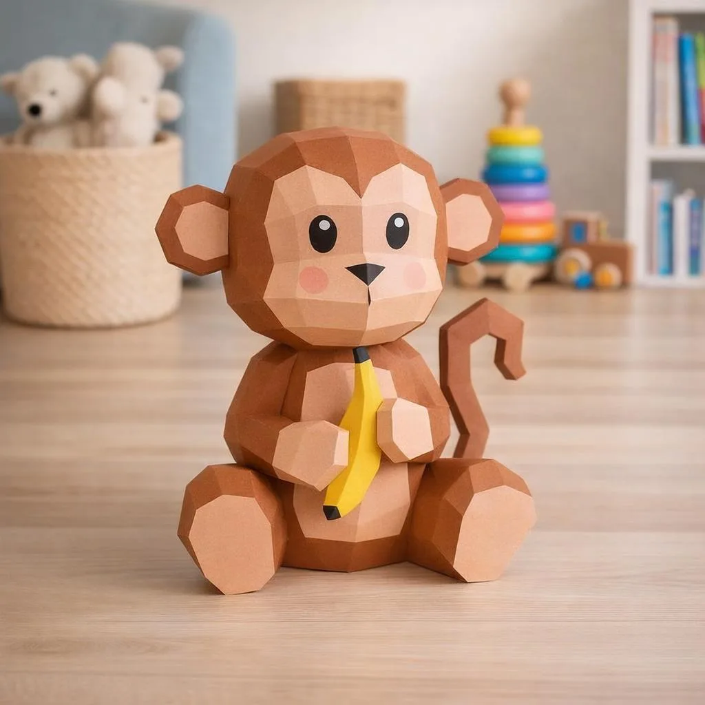 Affe aus 3D-Papercraft