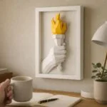 Olympische vlam in papercraft 3D, weergave 2