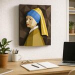 Quadro murale La ragazza con l’orecchino di perla in papercraft 3D