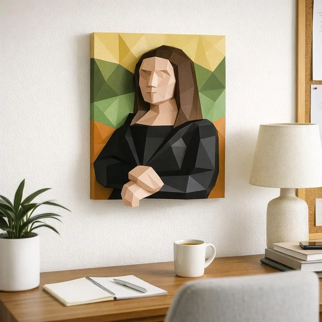 Mona Lisa Wandbild aus 3D-Papercraft