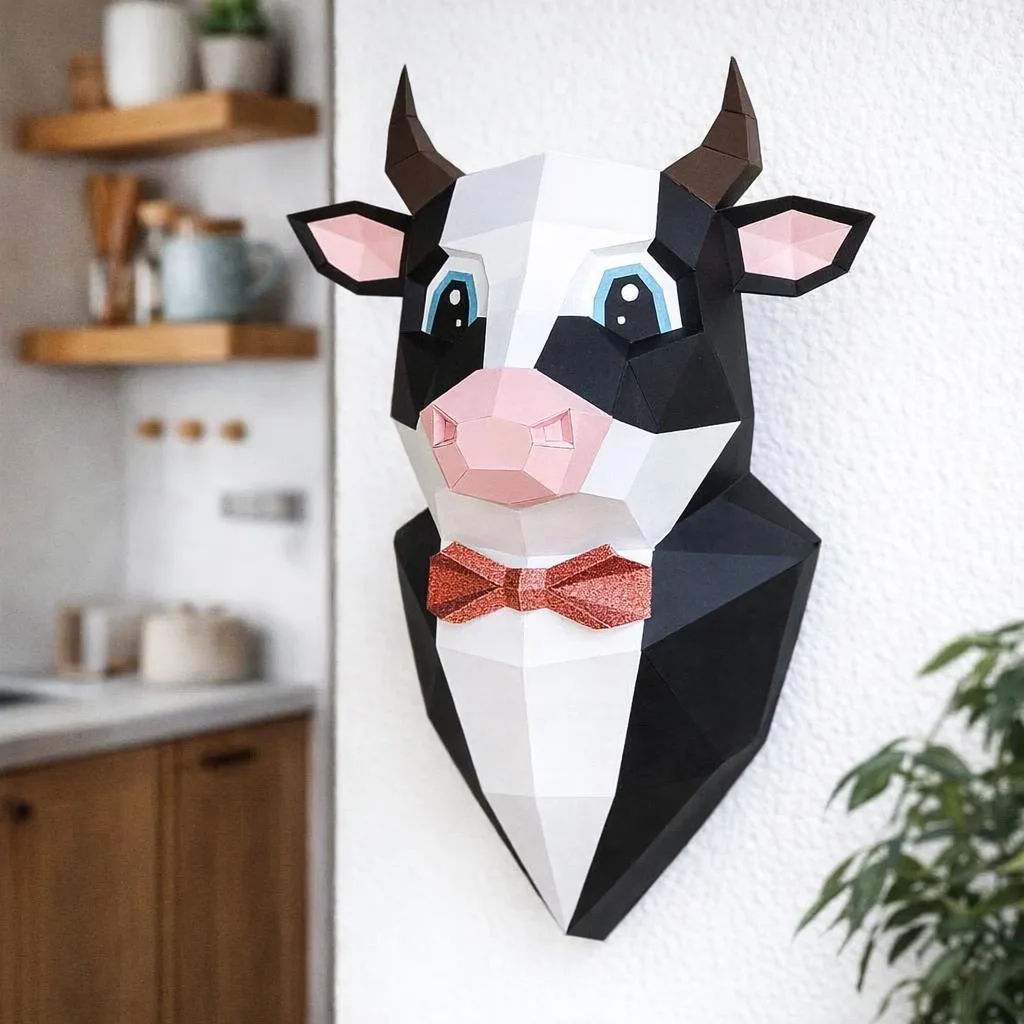 Toro in abito papercraft 3D