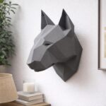 Testa di bull terrier in papercraft 3D