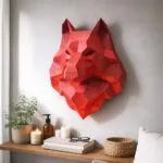 Cabeça de lobo em papercraft 3D