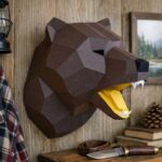 Bären-Trophäenkopf aus 3D-Papercraft