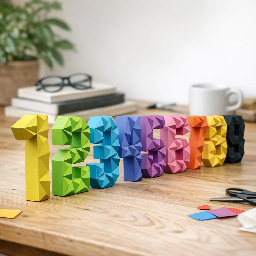 Alle Zahlen als 3D-Papercraft