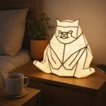 3D Papercraft Cat Night Light