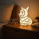 Nachtlampje Corgi in 3D-papercraft, weergave 2
