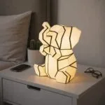 Luz nocturna elefante en papercraft 3D