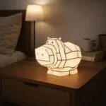 Luce notturna ippopotamo in papercraft 3D