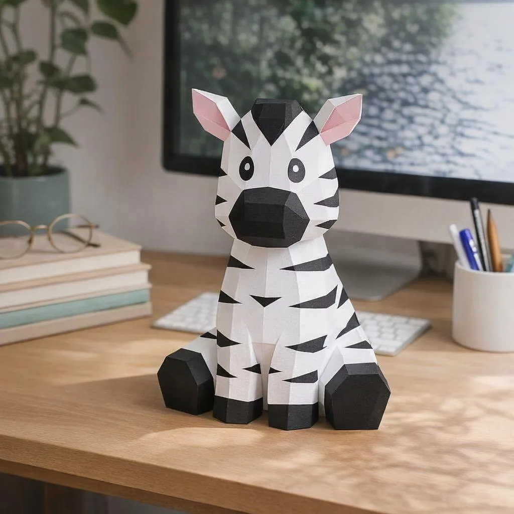 Zebra in papercraft 3D
