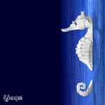 Papercraft hippocampe mural en origami
