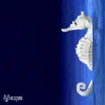 Papercraft hippocampe mural en origami