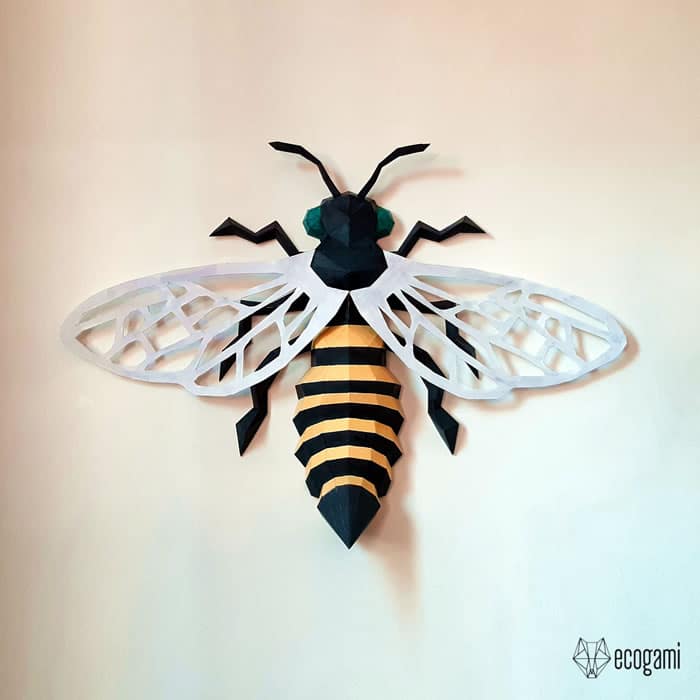 Papercraft d'abeille en origami 3D Papercraft d'abeille en origami 3D