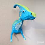 Papercraft dinosaure parasaurolophus en origami 3D